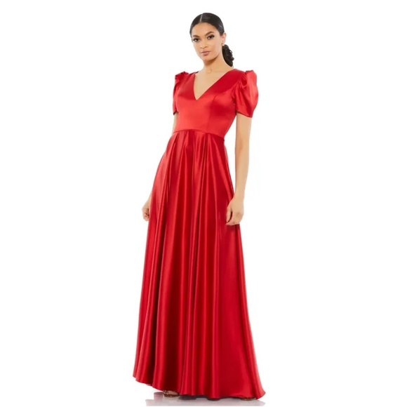evening dresses for new years Final Plus Size Long Dress with 3/4 Sleeve and Tie in Black – Chic And Curvy main image 1